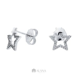 Bông Tai Hình Ngôi Sao Thiết Kế Đính Đá CZ - EWS004