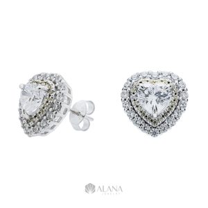 Bông Tai Hình Tim Vàng Xoàn Nam Phi - EWS060005