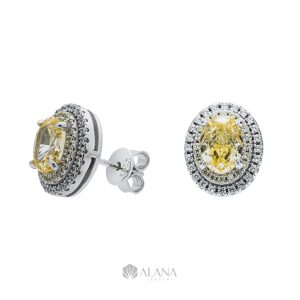 Bông Tai Hình Oval Vàng Xoàn Nam Phi - EWS070015