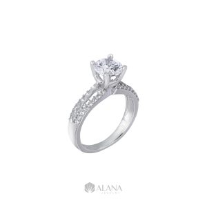 Nhẫn Đai Đính CZ Chủ 7.0mm - RWS070023