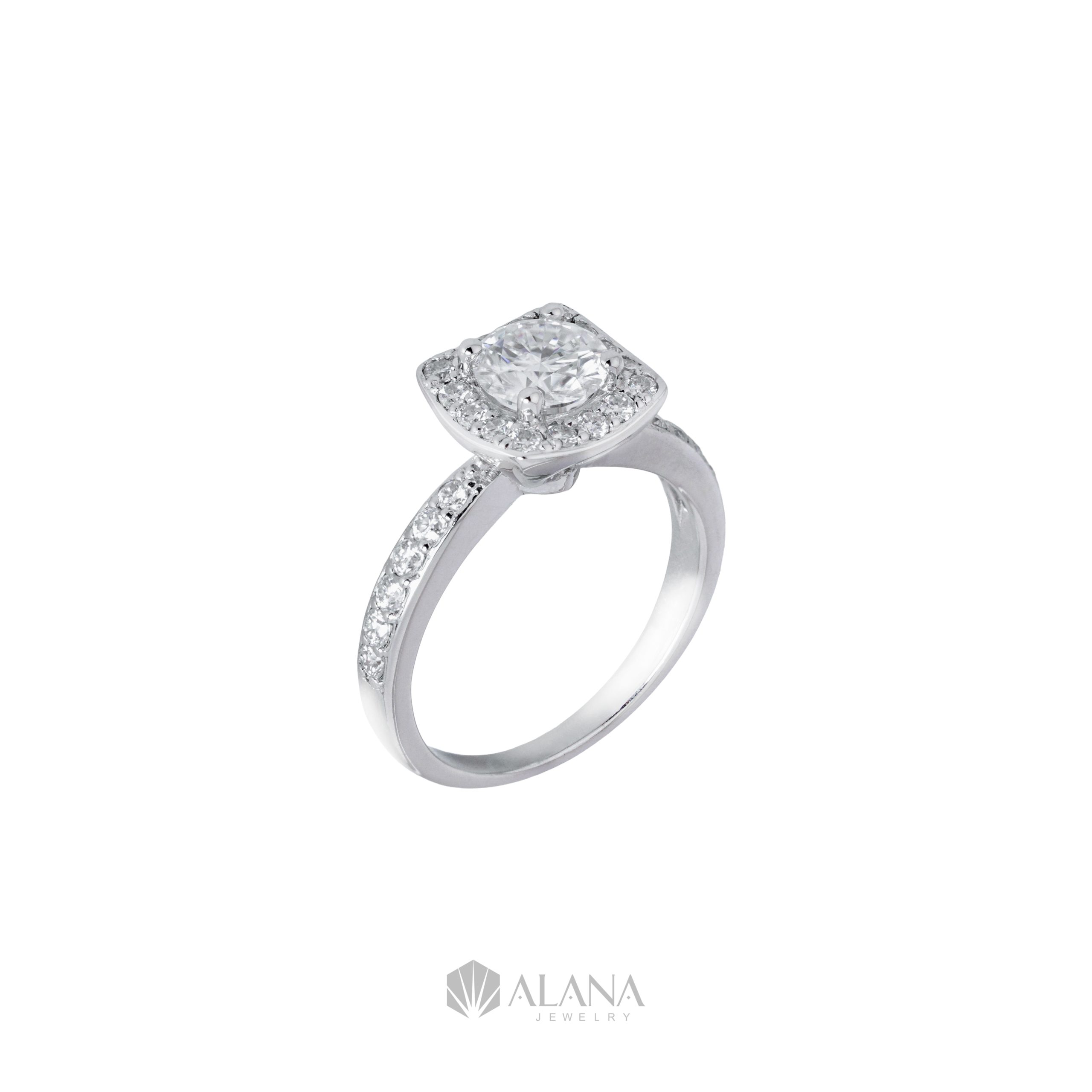 Nhẫn Đai Vuông Đính Moissanite Chủ 6.3mm - RWS063019