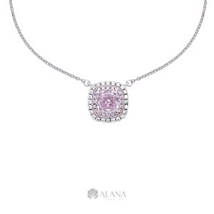 Dây Chuyền Mix Mặt Cushion Hồng Xoàn Nam Phi - NLWS070010