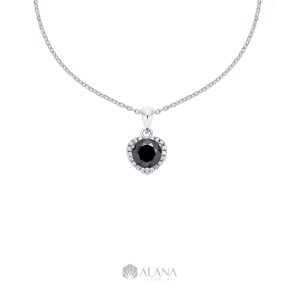Dây Chuyền Mix Mặt Tim Đen Đính Moissanite - NLWS065012