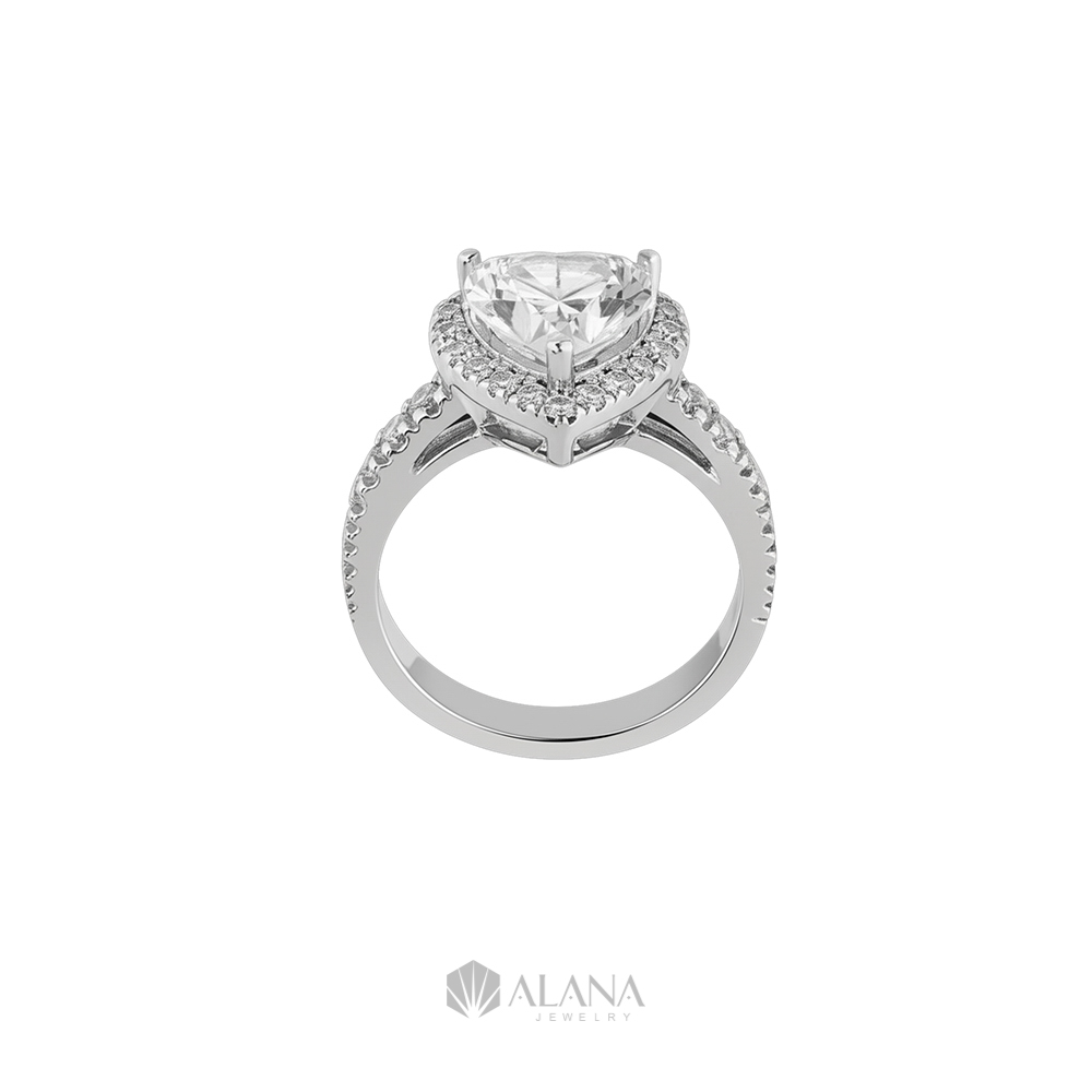 Nhẫn Tim Đính Moissanite Chủ 7.0mm - RWS080015 - Ảnh 4