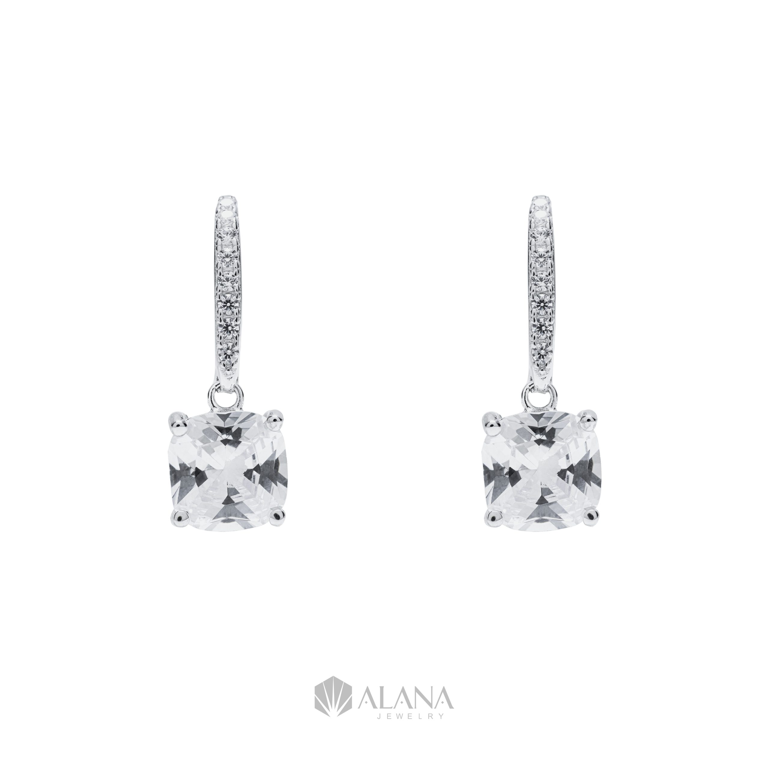 Bông Tai Hình Cushion Thiết Kế Đính Đá CZ - EWS080006 - Ảnh 5