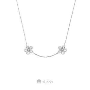 Dây Chuyền Mix Mặt Hoa Đôi Đính CZ - NLWS003