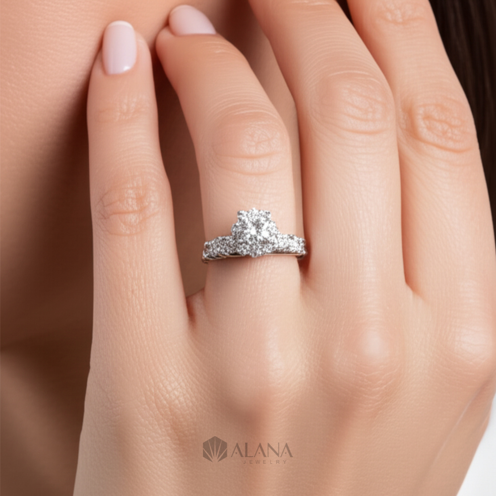 Nhẫn Hoa Đính CZ Chủ 6.5mm - RWS065020 - Ảnh 2