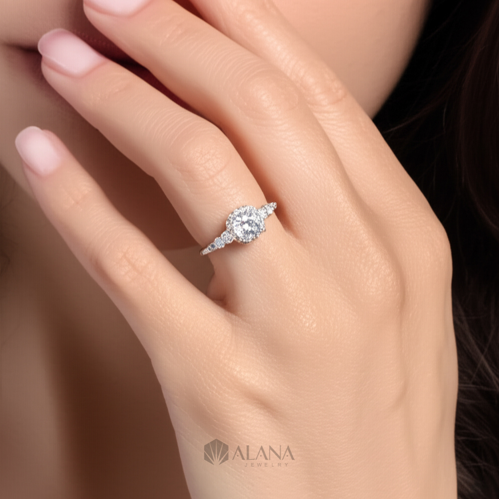 Nhẫn Hoa Đính CZ Chủ 6.5mm - RWS065020 - Ảnh 3